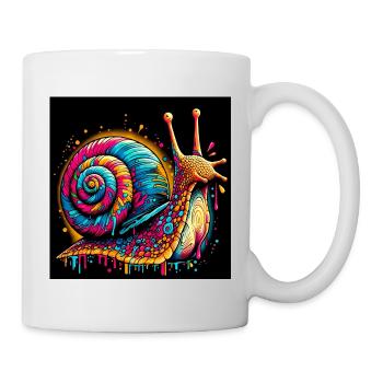 Schnecke - Tasse - Weiß - Rechts
