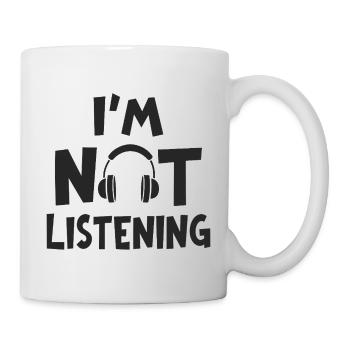 Je n’écoute pas de musique casque d’écoute - Mug blanc - blanc - Droite