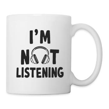 Je n’écoute pas de musique casque d’écoute - Mug blanc - blanc - Droite