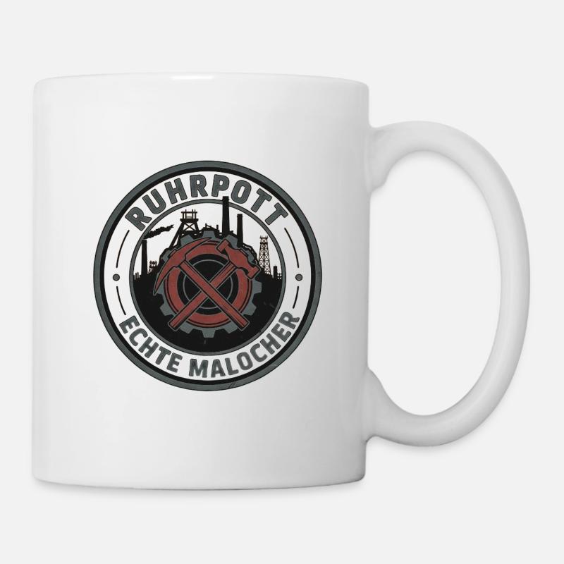 Ruhrpott Echte Malocher Patch - Tasse - Weiß