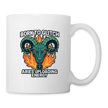 Born to Glitch – Aries Uploading Energy - Tasse - Weiß - Rechts