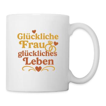 Femme heureuse, vie heureuse - Mug blanc - blanc - Droite