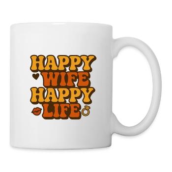 Happy Wife Happy Life Retro - Mug - white - Right