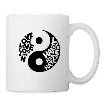 Chemise Love Hate Yin Yang pour penseurs et artistes - Mug blanc - blanc - Droite