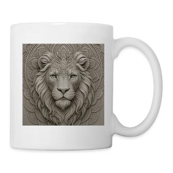 Lion Mandala Front Motif - Mug - white - Right