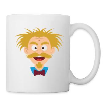 Wilder Wissenschaftler mit Schnurrbart - Tasse - Weiß - Rechts