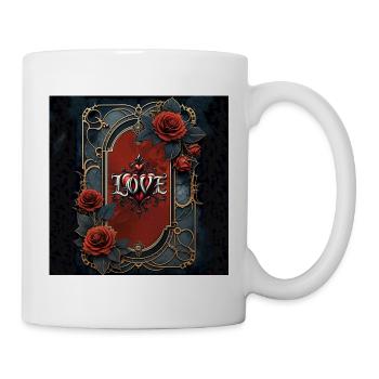 Amour gothique dans un cadre doré - Mug blanc - blanc - Droite