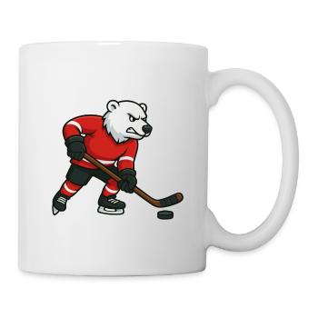 Eisbär Eishockey Motiv - Tasse - Weiß - Rechts