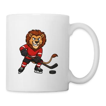 Löwe Hockey Comic - Tasse - Weiß - Rechts