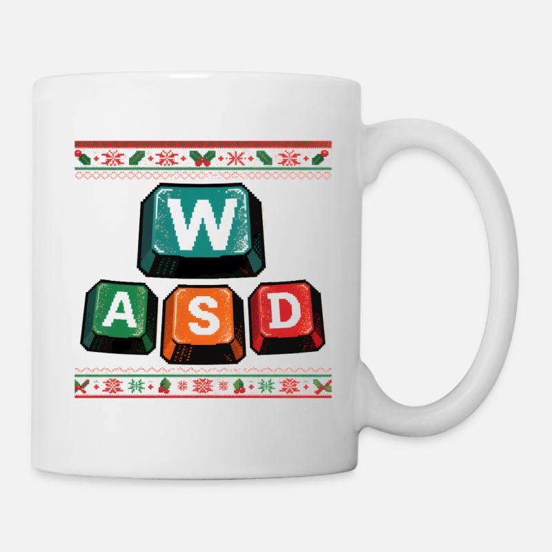 WASD Noël Drôle Gaming Cadeau Enfants - Mug blanc - blanc