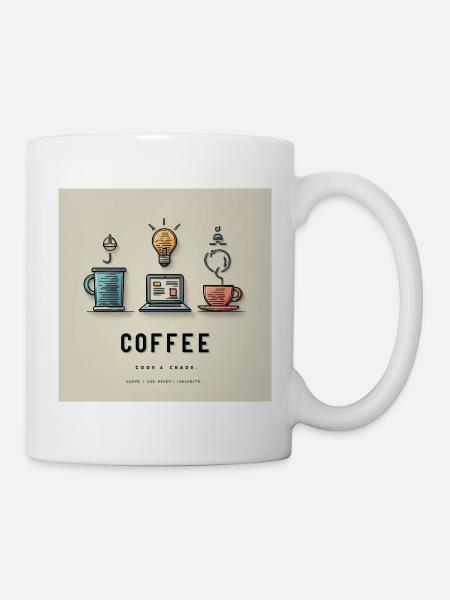 Kaffee Code Design - Tasse - Weiß