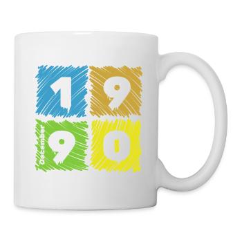 35. Écussons Geburtstag Farbige depuis 12/1990 - Mug blanc - blanc - Droite