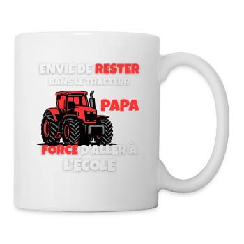 Jungen T-Shirt Traktor Schule Bauer - Tasse - Weiß - Rechts