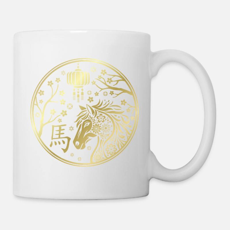 Chinesisches Neujahr des Pferdes 2026 - Tasse - Weiß
