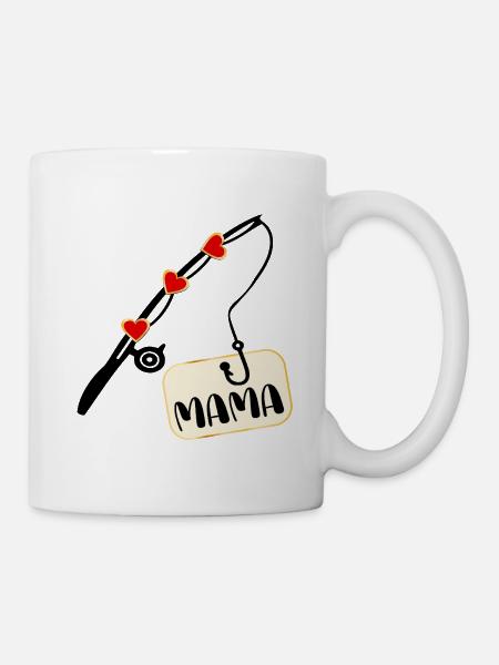 Angelrute Angeln Mutter Mama - Tasse - Weiß