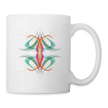 Flowing line ornament – abstract colour energy - Mug - white - Right