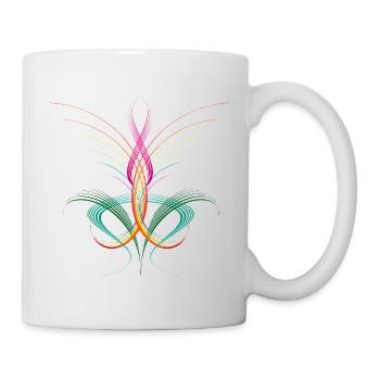 Flowing line ornament – abstract colour energy - Mug - white - Right