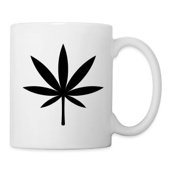 Cannabis / Marijuana / Feuille de chanvre (noir) - Mug blanc - blanc - Droite