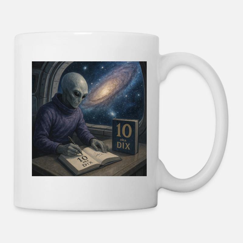 Alien Ecrivain Cosmos - Mug blanc - blanc