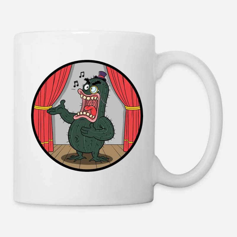 Showman de cactus sur scène - Mug blanc - blanc