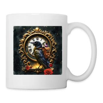Raven Vintage Uhr - Tasse - Weiß - Rechts