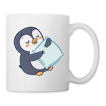 Penguin Cuddle on Pillow - Mug - white - Right