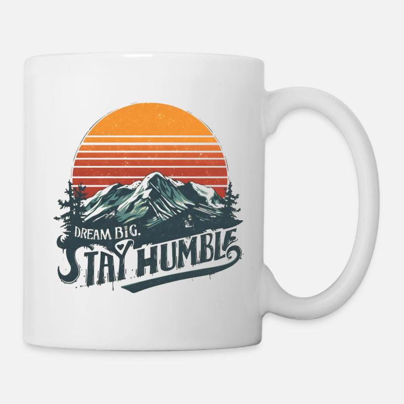 Dream Big Stay Humble Mountain - Mug - white