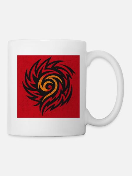 Flame Spiral Tribal - Mug - white