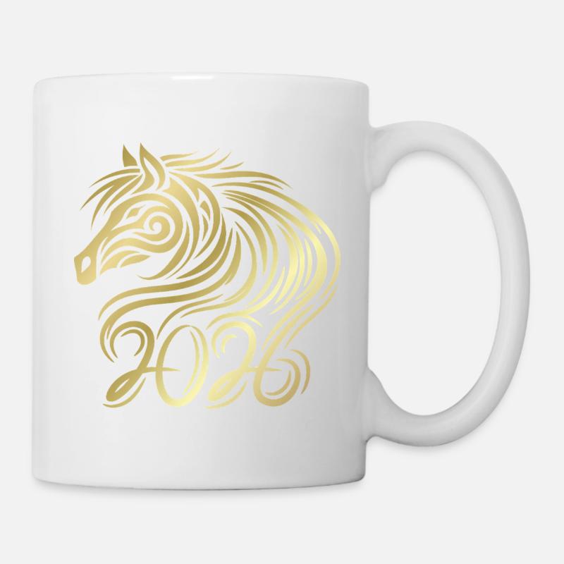 Chinesisches Neujahr des Pferdes 2026 - Tasse - Weiß