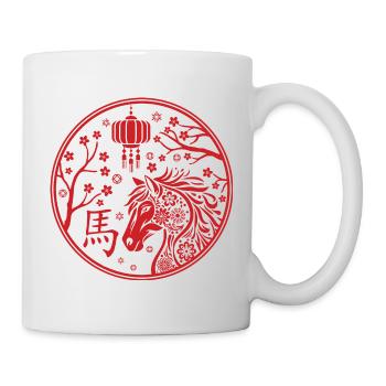 Nouvel an chinois du cheval 2026 - Mug blanc - blanc - Droite
