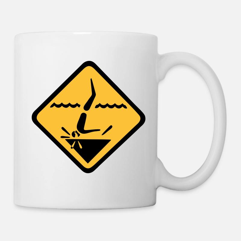 Graphique de signe de plongée - Mug blanc - blanc