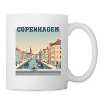 Paysage du canal de Copenhague Port Pastel - Mug blanc - blanc - Droite