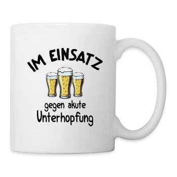 Beer slogan In action against acute underhopping - Mug - white - Right