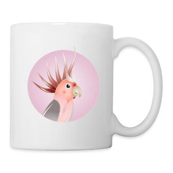 Elegant cockatoo in pastel circle - Mug - white - Right
