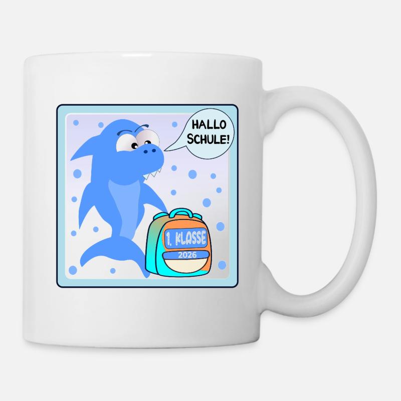 Einschulung Erste Klasse 2026 Hai - Tasse - Weiß