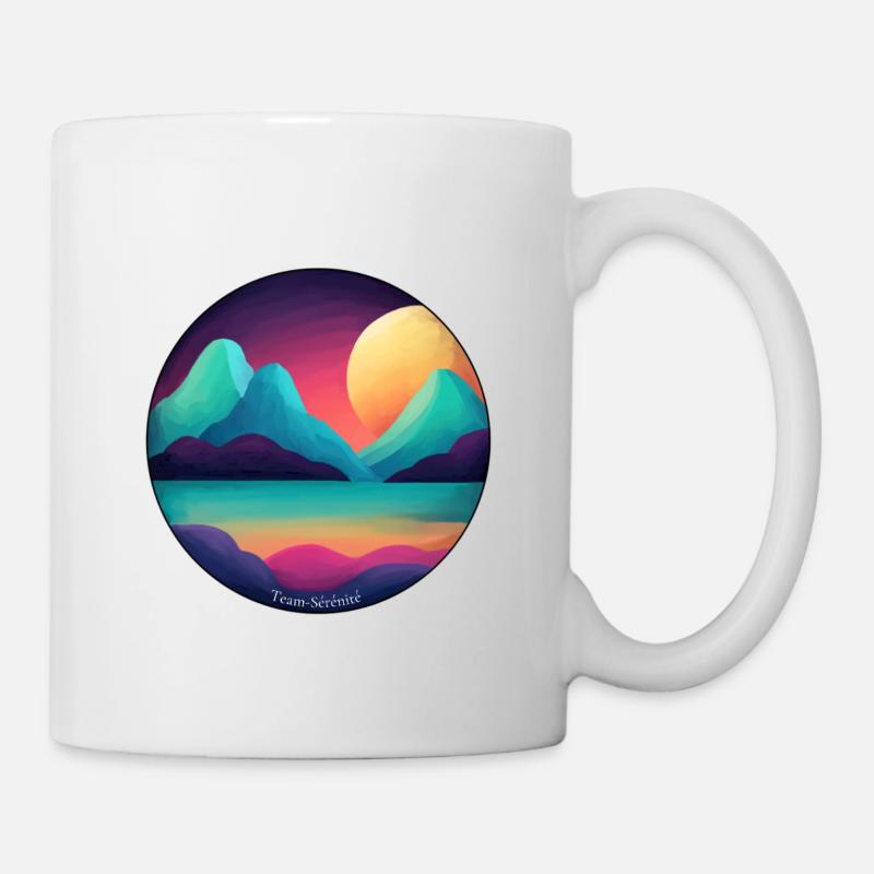 Mountain Sunset Lake - Mug - white