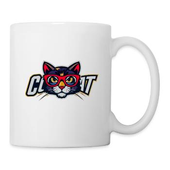 Cat with red glasses logo - Mug - white - Right