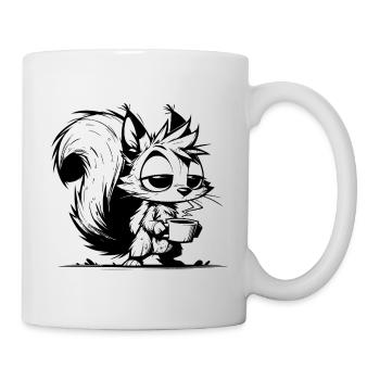 Pas d’écureuil au travail sans café - Mug blanc - blanc - Droite