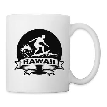 Surfer Hawaii Wellenbanner - Tasse - Weiß - Rechts