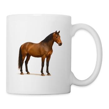 Rotbrauner Hengst in Sun Shimmer - Tasse - Weiß - Rechts