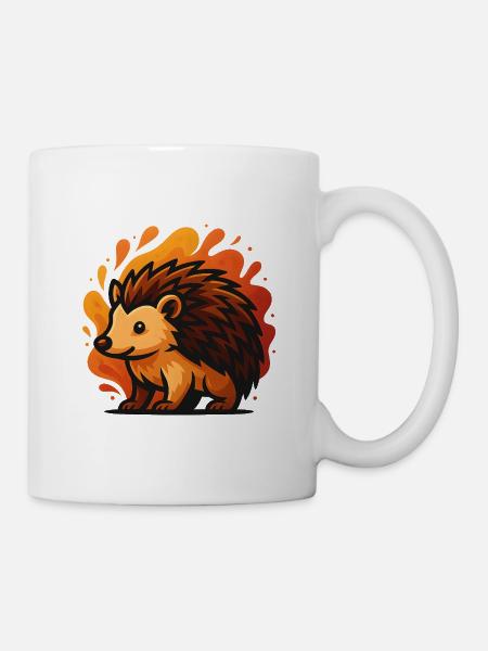 Igel in flammender Aura - Tasse - Weiß