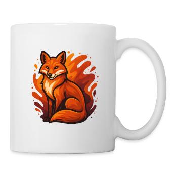 Flaming fox in graphic style - Mug - white - Right