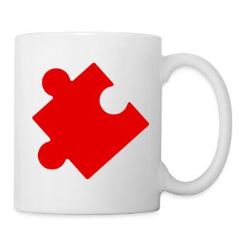 Pièce de puzzle rouge idée cadeau  - Mug blanc - blanc - Droite