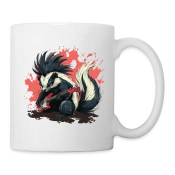Punk Stinktier mit Bassgitarre - Tasse - Weiß - Rechts