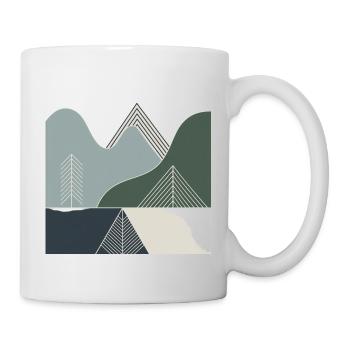 Geometrische Berglandschaften - Tasse - Weiß - Rechts