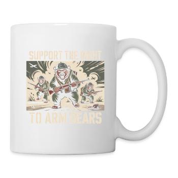 Soutenez le droit d’armer les ours - Funny Memes - Mug blanc - blanc - Droite