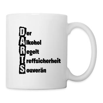 Fléchettes, fléchettes, règles de l’alcool - Mug blanc - blanc - Droite