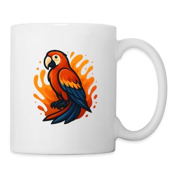 Fire Flaming Macaw Parrot Illustration - Mug - white - Right