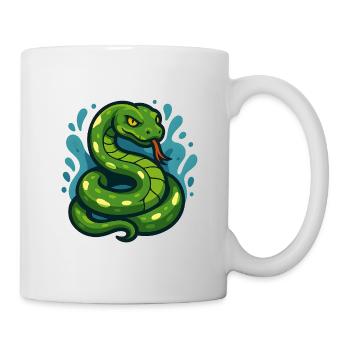 Green Tree Python Snake in Wave - Mug - white - Right