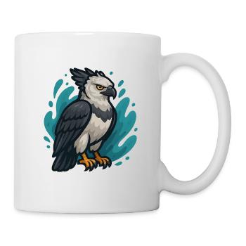 Harpy eagle with turquoise spray - Mug - white - Right